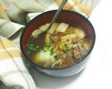 押麦入り☆鮪アゴ肉のホッとするスープ！作り方5写真