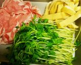 簡単&節約!豆苗と油揚げDE豚しゃぶ♪作り方1写真