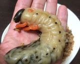 白玉団子でカブトムシの幼虫4(グロ強)作り方4写真