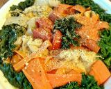 リボン野菜とお楽しみ巾着のカレー豆乳鍋作り方5写真