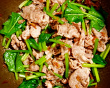 豚肉とほうれん草のゴマ味噌炒め作り方4写真