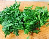 春菊と豚肉炒め作り方1写真