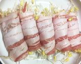 簡単☆豆もやしの豚肉包み作り方2写真