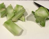 ベーコンとブロッコリーの皮の青椒肉絲風作り方1写真
