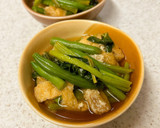 麺つゆで♪小松菜と油揚げの簡単煮びたし作り方3写真