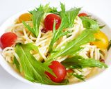 水菜とプチトマトとアンチョビの冷製パスタ作り方6写真