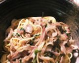 m簡単！きのこと豚の味噌クリームパスタ作り方8写真