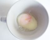 電子レンジで簡単　温泉玉子とかつお節丼作り方1写真