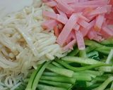 ハムとえのきとキュウリで中華風サラダ作り方4写真