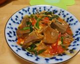 レバニラ トマト入り作り方5写真