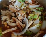 白菜とイカと鶏肉◆豆のトマト煮込みスープ作り方6写真