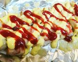 トースターでちくわとカニかまのチーズ焼き作り方3写真