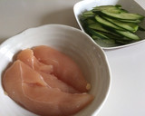 簡単☆鶏ささみときゅうりのごま昆布酢和え作り方2写真