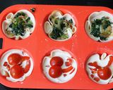 餃子の皮でクリスマスカラーのミニキッシュ作り方7写真