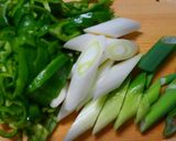 簡単♪豚肉とピーマンとネギのピリ辛醤油煮作り方1写真
