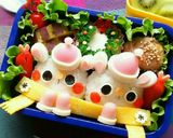 クリスマスキャラ弁 うさちゃんサンタ作り方11写真