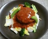 ハンバーグと温野菜のデミグラスソースがけ作り方5写真