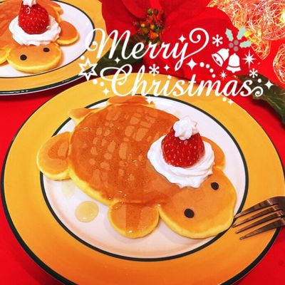 ふわふわカメさんホットケーキ♡ 朝食が楽しくなる⭐かめさんのホットケーキ by mew⁂mam