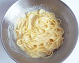 カルボナーラ　豆乳と全卵でヘルシー低カロ作り方4写真