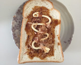 ハムとチーズのお好み焼き風トースト作り方3写真