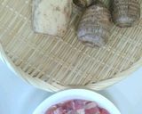 簡単！里芋とレンコンと鶏肉の煮物♪作り方1写真