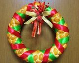 パンdeクリスマスリース(6つ編み)♪作り方50写真