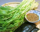 水菜と味付け海苔のササッとサラダ作り方1写真