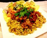 マヨ卵チャーハン♡豚肉の甘辛炒めのせ♡作り方5写真