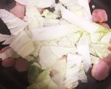 温玉乗せ♬白菜とベーコンのクレソルパスタ作り方3写真