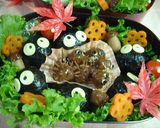 秋の森　まっくろくろすけ弁当（キャラ弁）作り方1写真