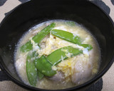 きぬさやと豚肉の卵とじ味噌汁作り方9写真