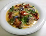 レンジで簡単♪さば缶しめじのキムチ卵とじ作り方3写真