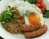 納豆ウインナーごはん♬時短丼♥簡単朝食作り方13写真