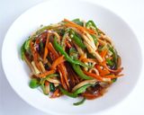 高野豆腐でチンジャオロース　青椒豆腐干絲作り方5写真
