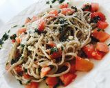 【超簡単】にらとトマトのイタリアン蕎麦作り方3写真