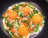 みくりちゃんのお野菜カラフル目玉焼き〜♪作り方4写真