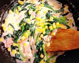 簡単♡ほうれん草とコーンのクリームパスタ作り方3写真