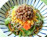 ✿春キャベツ入～ぶっかけ納豆卵カレー蕎麦作り方11写真