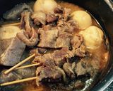 味噌仕立ての牛スジとコンニャク、味玉添え作り方7写真