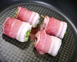 簡単！ニラ(茎)の肉マキ(すき蒸し)作り方2写真
