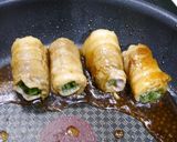 簡単！ニラ(茎)の肉マキ(すき蒸し)作り方4写真