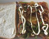 ☆野菜炒めと目玉焼きのトーストサンド☆作り方7写真