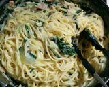 ほうれん草とベーコンのクリームパスタ作り方8写真