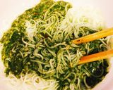 素麺でクリスマス！簡単チーズバジル麺作り方1写真