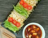 ランチにも☆彩り綺麗なヘルシー鶏つけ麺。作り方7写真