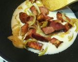 ブリーチーズと牛乳で濃厚クリームパスタ作り方3写真