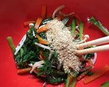 （鍋の残り野菜）春菊と人参の胡麻和え作り方5写真
