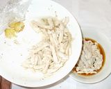 蒸し鶏の辛子酢あえ♪電子レンジ・キャベツ作り方9写真