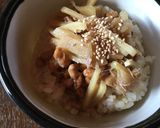 鯖の味噌煮の生姜と納豆のご飯作り方3写真
