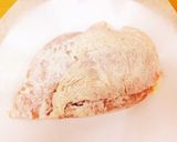 レンジでクリスマスの鶏胸肉厚切りステーキ作り方2写真